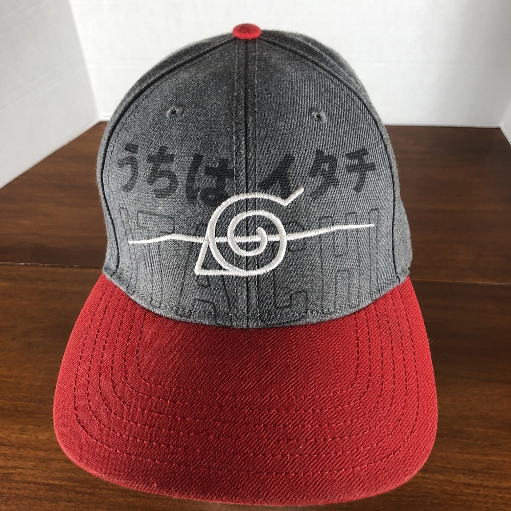Naruto Kanji Leaf Itachi Embroidered Logo Adjustable Snapback Hat Cap
